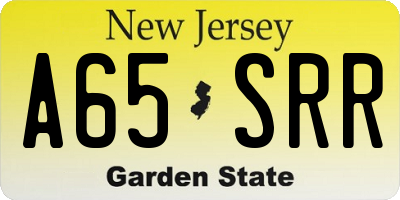 NJ license plate A65SRR