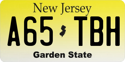 NJ license plate A65TBH