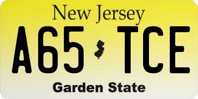 NJ license plate A65TCE