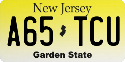 NJ license plate A65TCU