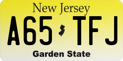 NJ license plate A65TFJ