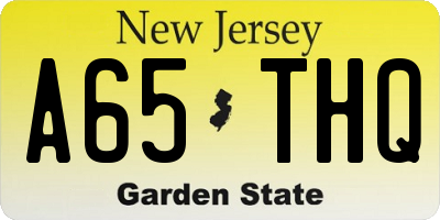 NJ license plate A65THQ