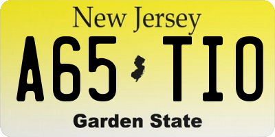 NJ license plate A65TIO