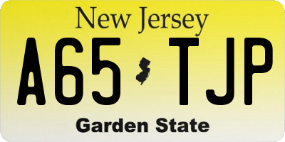 NJ license plate A65TJP
