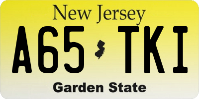 NJ license plate A65TKI