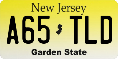NJ license plate A65TLD