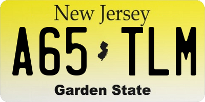 NJ license plate A65TLM