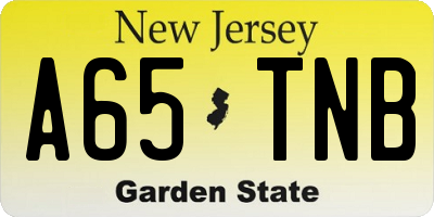 NJ license plate A65TNB