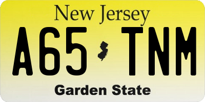 NJ license plate A65TNM