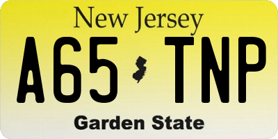 NJ license plate A65TNP