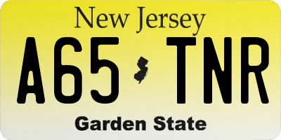 NJ license plate A65TNR