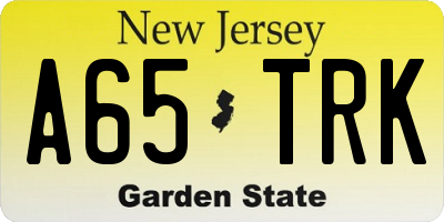 NJ license plate A65TRK