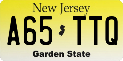 NJ license plate A65TTQ