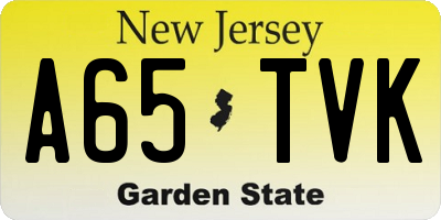 NJ license plate A65TVK