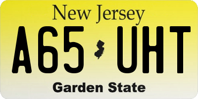 NJ license plate A65UHT