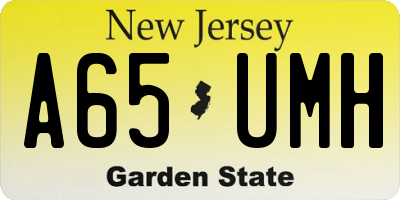 NJ license plate A65UMH