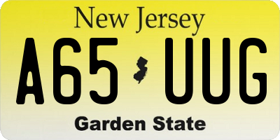 NJ license plate A65UUG