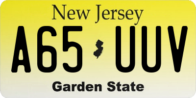 NJ license plate A65UUV