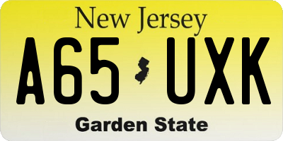 NJ license plate A65UXK