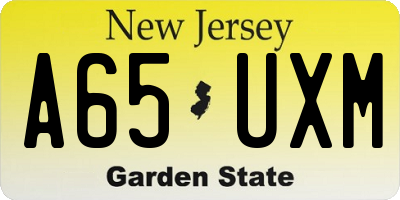 NJ license plate A65UXM
