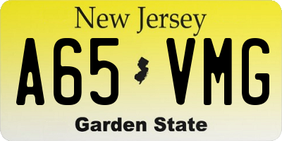 NJ license plate A65VMG