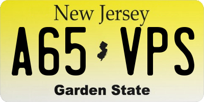 NJ license plate A65VPS