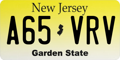 NJ license plate A65VRV