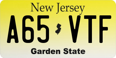 NJ license plate A65VTF