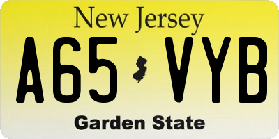 NJ license plate A65VYB