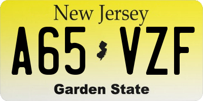 NJ license plate A65VZF