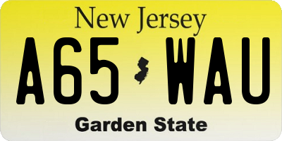 NJ license plate A65WAU