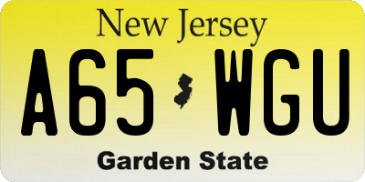 NJ license plate A65WGU