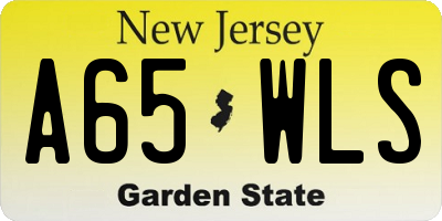 NJ license plate A65WLS