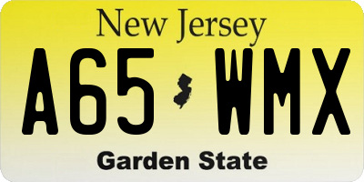 NJ license plate A65WMX