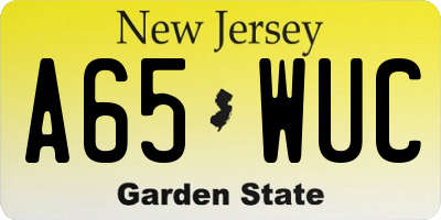 NJ license plate A65WUC