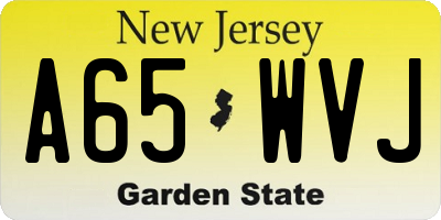 NJ license plate A65WVJ