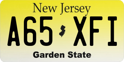 NJ license plate A65XFI