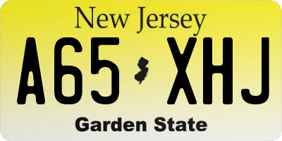NJ license plate A65XHJ
