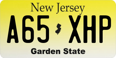 NJ license plate A65XHP