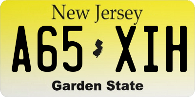 NJ license plate A65XIH