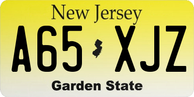 NJ license plate A65XJZ