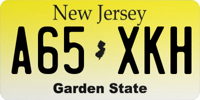 NJ license plate A65XKH