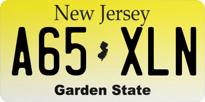 NJ license plate A65XLN