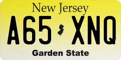 NJ license plate A65XNQ