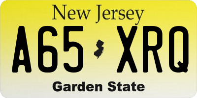 NJ license plate A65XRQ
