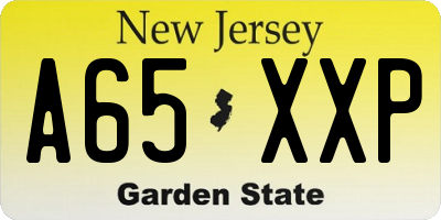 NJ license plate A65XXP