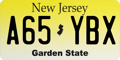 NJ license plate A65YBX