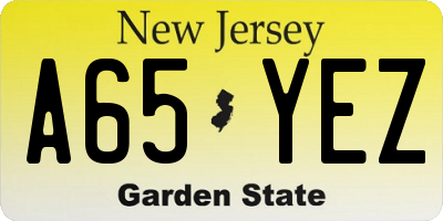 NJ license plate A65YEZ