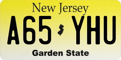 NJ license plate A65YHU