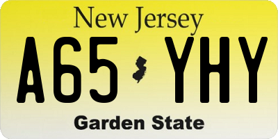 NJ license plate A65YHY